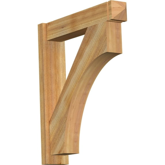 Ekena Millwork 6"W x 28"D x 32"H Westlake Rough Sawn Arts and Crafts Outlooker, Western Red Cedar