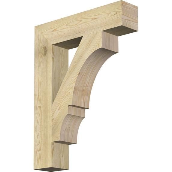 Ekena Millwork 6"W x 28"D x 36"H Balboa Block Rough Sawn Bracket, Douglas Fir