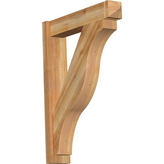 Ekena Millwork 6"W x 28"D x 36"H Funston Rough Sawn Arts and Crafts Outlooker, Western Red Cedar