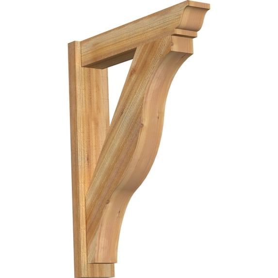 Ekena Millwork 6"W x 28"D x 36"H Funston Rough Sawn Traditional Outlooker, Western Red Cedar