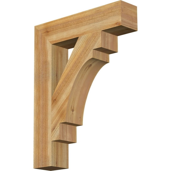 Ekena Millwork 6"W x 28"D x 36"H Merced Block Rough Sawn Bracket, Western Red Cedar