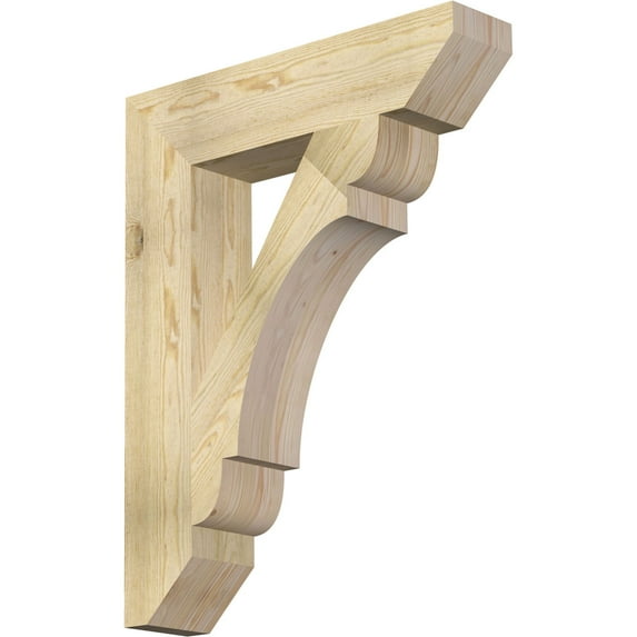 Ekena Millwork 6"W x 28"D x 36"H Olympic Slat Rough Sawn Bracket, Douglas Fir
