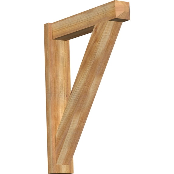Ekena Millwork 6"W x 28"D x 36"H Traditional Rough Sawn Craftsman Outlooker, Western Red Cedar