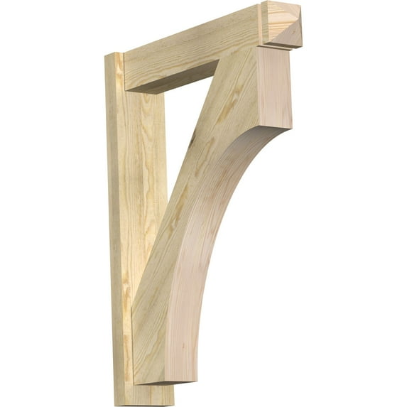 Ekena Millwork 6"W x 28"D x 36"H Westlake Rough Sawn Arts and Crafts Outlooker, Douglas Fir