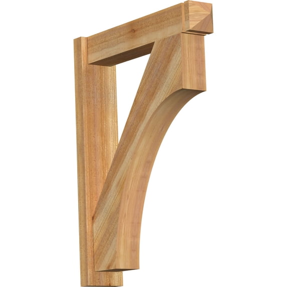 Ekena Millwork 6"W x 28"D x 36"H Westlake Rough Sawn Arts and Crafts Outlooker, Western Red Cedar