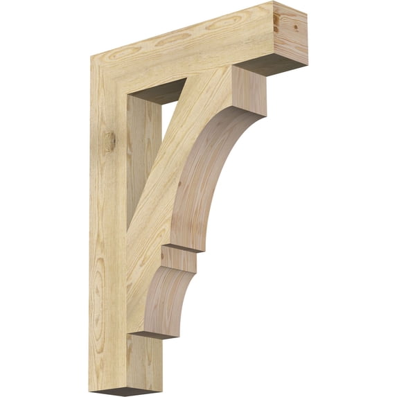Ekena Millwork 6"W x 28"D x 40"H Balboa Block Rough Sawn Bracket, Douglas Fir