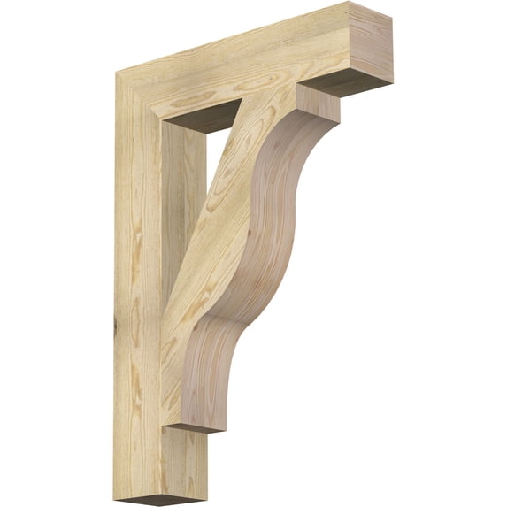 Ekena Millwork 6"W x 28"D x 40"H Funston Block Rough Sawn Bracket, Douglas Fir