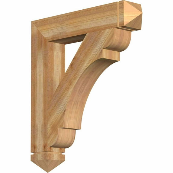 Ekena Millwork 6"W x 28"D x 40"H Olympic Arts & Crafts Rough Sawn Bracket, Western Red Cedar