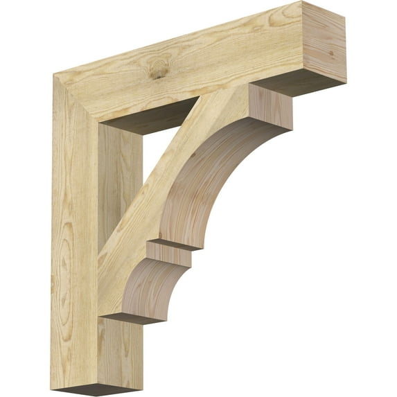 Ekena Millwork 6"W x 30"D x 30"H Balboa Block Rough Sawn Bracket, Douglas Fir