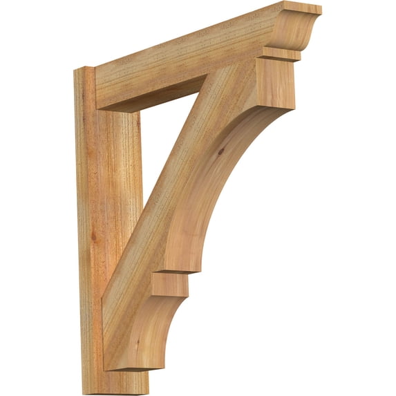 Ekena Millwork 6"W x 30"D x 30"H Balboa Rough Sawn Traditional Outlooker, Western Red Cedar