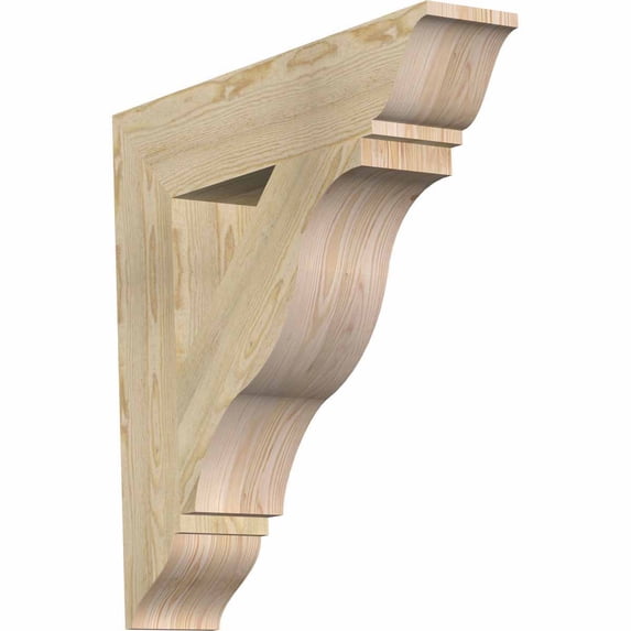 Ekena Millwork 6"W x 30"D x 30"H Funston Traditional Rough Sawn Bracket, Douglas Fir