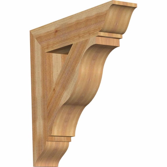 Ekena Millwork 6"W x 30"D x 30"H Funston Traditional Rough Sawn Bracket, Western Red Cedar