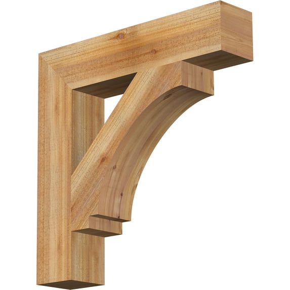 Ekena Millwork 6"W x 30"D x 30"H Imperial Block Rough Sawn Bracket, Western Red Cedar