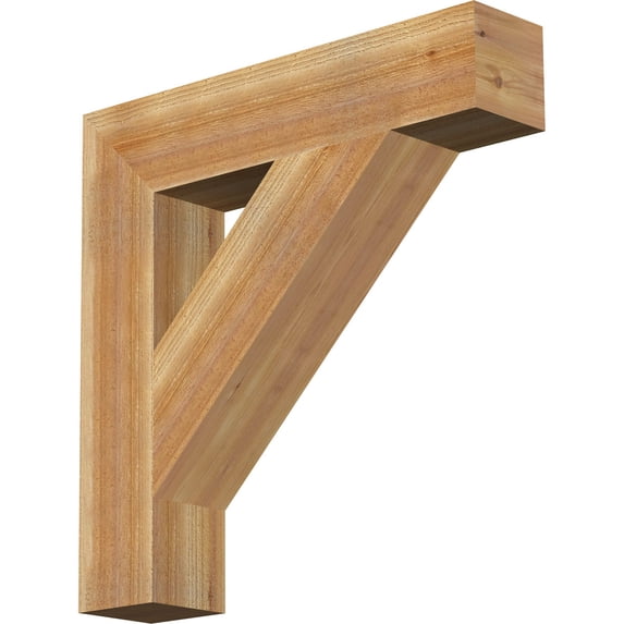 Ekena Millwork 6"W x 30"D x 30"H Traditional Block Rough Sawn Bracket, Western Red Cedar