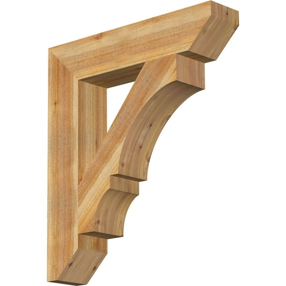 Ekena Millwork 6"W x 30"D x 34"H Balboa Slat Rough Sawn Bracket, Western Red Cedar