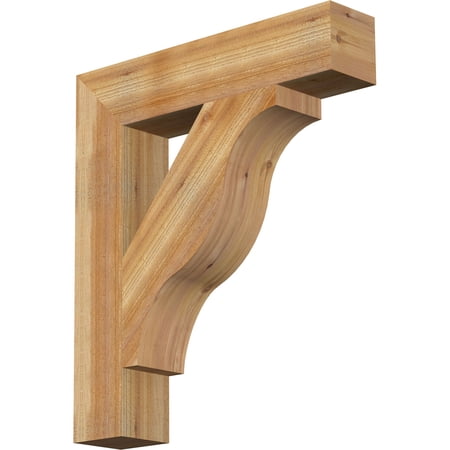Ekena Millwork 6"W x 30"D x 34"H Funston Block Rough Sawn Bracket, Western Red Cedar