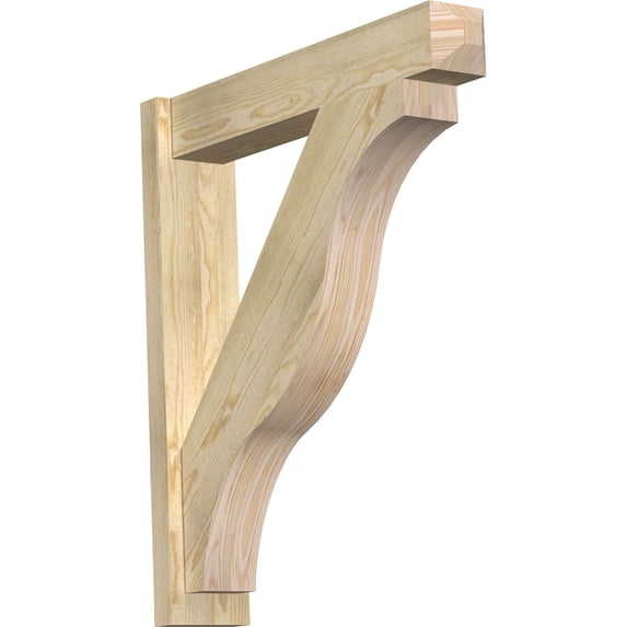 Ekena Millwork 6"W x 30"D x 34"H Funston Rough Sawn Craftsman Outlooker, Douglas Fir