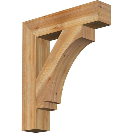 Ekena Millwork 6"W x 30"D x 34"H Imperial Block Rough Sawn Bracket, Western Red Cedar