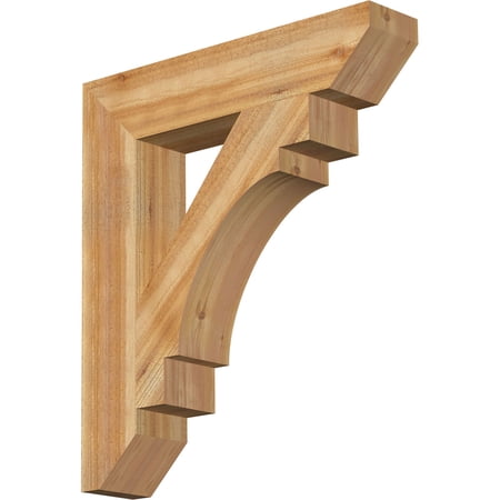 Ekena Millwork 6"W x 30"D x 34"H Merced Slat Rough Sawn Bracket, Western Red Cedar