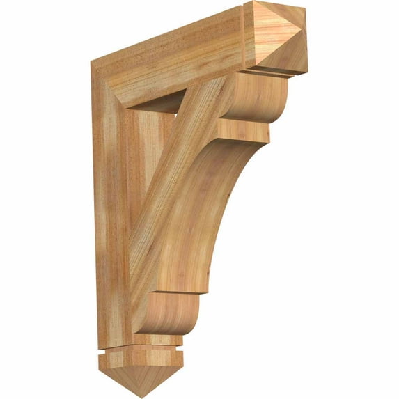Ekena Millwork 6"W x 30"D x 34"H Olympic Arts & Crafts Rough Sawn Bracket, Western Red Cedar