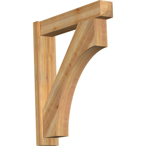 Ekena Millwork 6"W x 30"D x 34"H Westlake Rough Sawn Craftsman Outlooker, Western Red Cedar