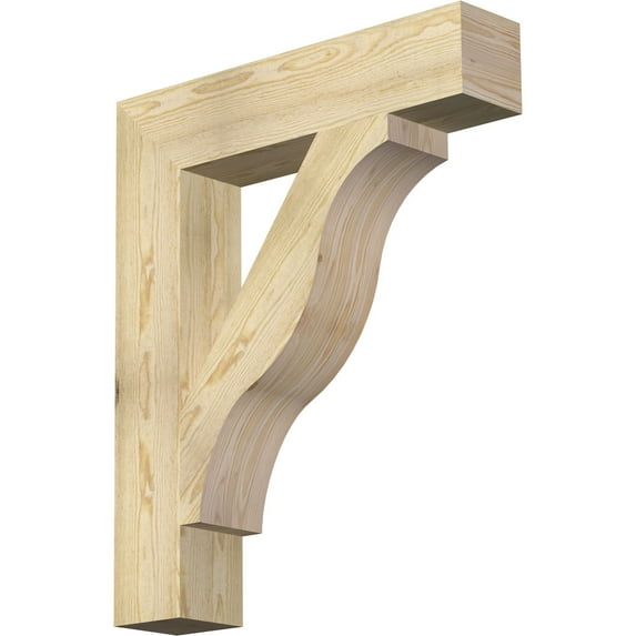 Ekena Millwork 6"W x 30"D x 36"H Funston Block Rough Sawn Bracket, Douglas Fir