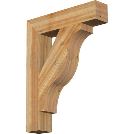 Ekena Millwork 6"W x 30"D x 38"H Funston Block Rough Sawn Bracket, Western Red Cedar
