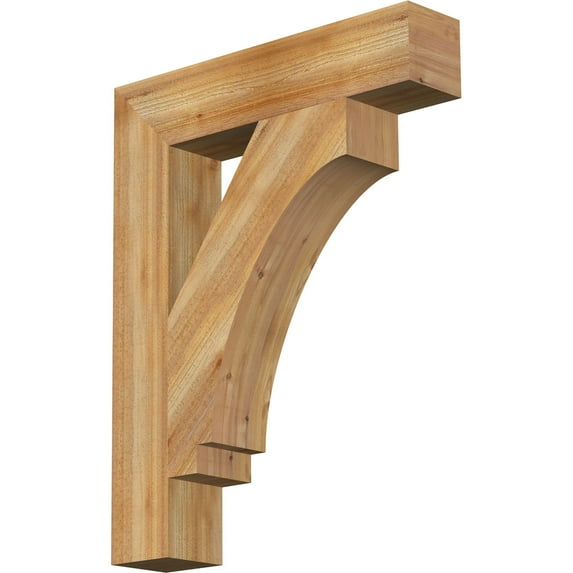 Ekena Millwork 6"W x 30"D x 38"H Imperial Block Rough Sawn Bracket, Western Red Cedar