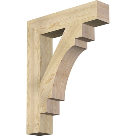 Ekena Millwork 6"W x 30"D x 38"H Merced Block Rough Sawn Bracket, Douglas Fir
