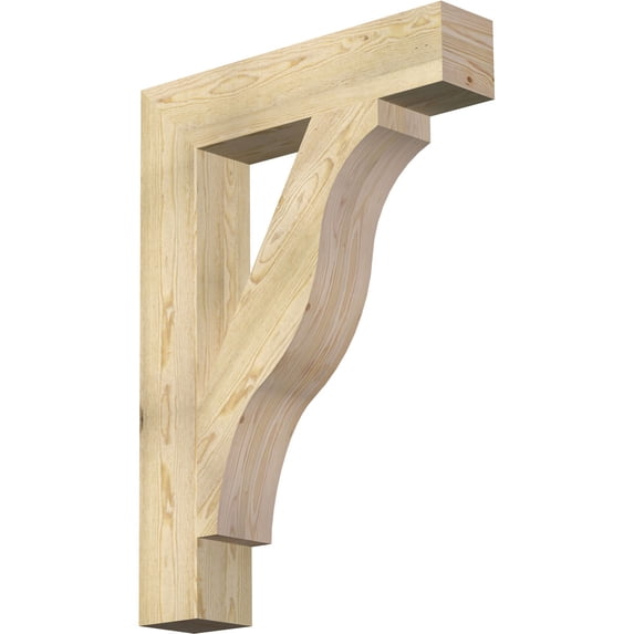 Ekena Millwork 6"W x 30"D x 42"H Funston Block Rough Sawn Bracket, Douglas Fir