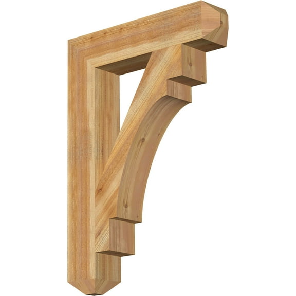 Ekena Millwork 6"W x 30"D x 42"H Merced Craftsman Rough Sawn Bracket, Western Red Cedar