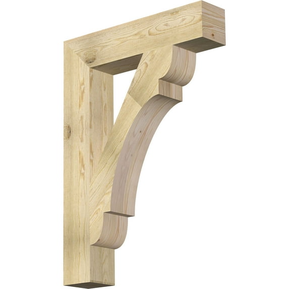 Ekena Millwork 6"W x 30"D x 42"H Olympic Block Rough Sawn Bracket, Douglas Fir