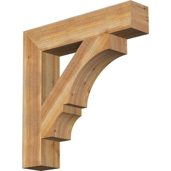 Ekena Millwork 6"W x 32"D x 32"H Balboa Block Rough Sawn Bracket, Western Red Cedar