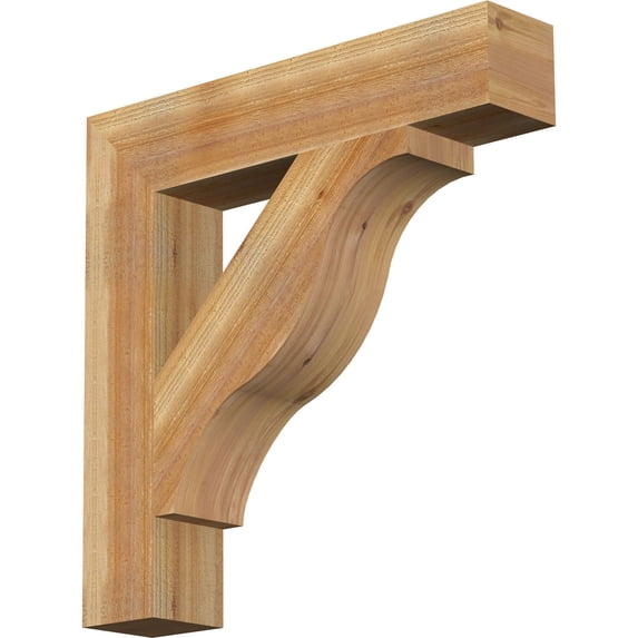 Ekena Millwork 6"W x 32"D x 32"H Funston Block Rough Sawn Bracket, Western Red Cedar