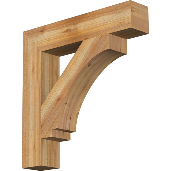 Ekena Millwork 6"W x 32"D x 32"H Imperial Block Rough Sawn Bracket, Western Red Cedar