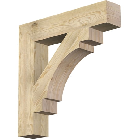 Ekena Millwork 6"W x 32"D x 32"H Merced Block Rough Sawn Bracket, Douglas Fir