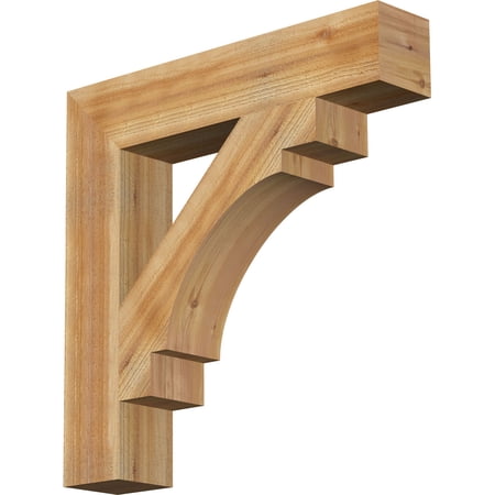 Ekena Millwork 6"W x 32"D x 32"H Merced Block Rough Sawn Bracket, Western Red Cedar