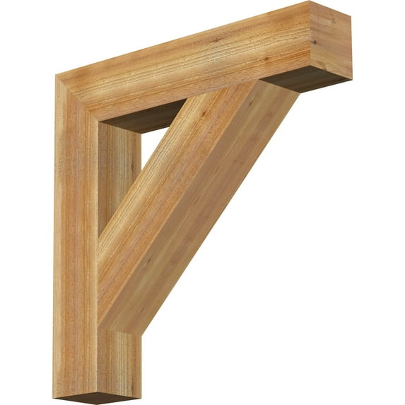 Ekena Millwork 6"W x 32"D x 32"H Traditional Block Rough Sawn Bracket, Western Red Cedar