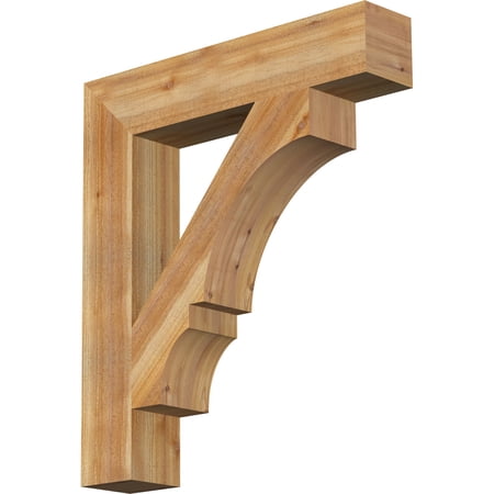 Ekena Millwork 6"W x 32"D x 36"H Balboa Block Rough Sawn Bracket, Western Red Cedar