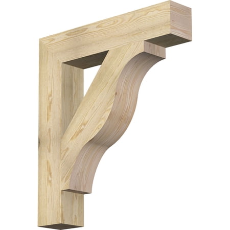 Ekena Millwork 6"W x 32"D x 36"H Funston Block Rough Sawn Bracket, Douglas Fir