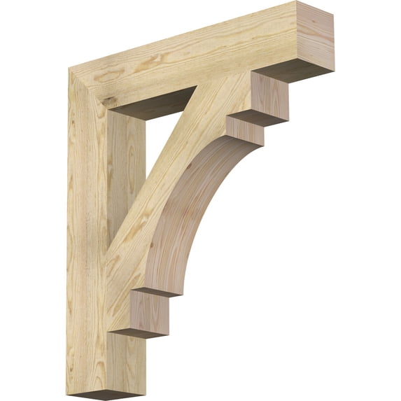 Ekena Millwork 6"W x 32"D x 36"H Merced Block Rough Sawn Bracket, Douglas Fir