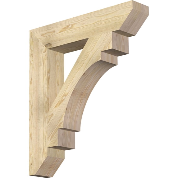 Ekena Millwork 6"W x 32"D x 36"H Merced Slat Rough Sawn Bracket, Douglas Fir