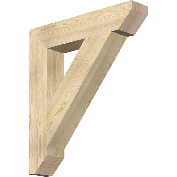 Ekena Millwork 6"W x 32"D x 36"H Traditional Slat Rough Sawn Bracket, Douglas Fir