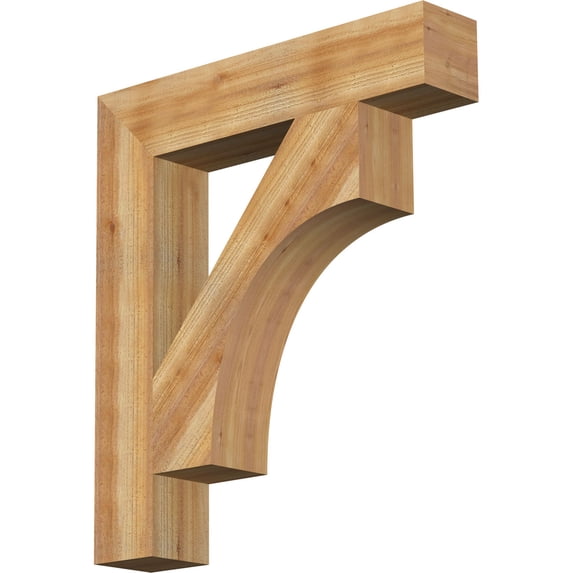 Ekena Millwork 6"W x 32"D x 36"H Westlake Block Rough Sawn Bracket, Western Red Cedar