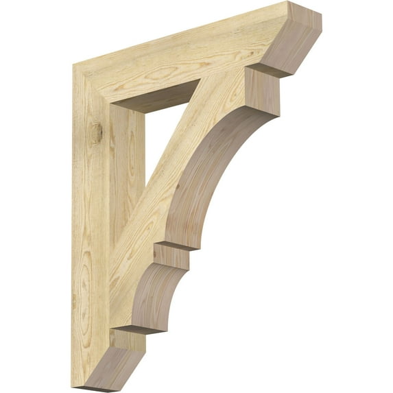 Ekena Millwork 6"W x 32"D x 38"H Balboa Slat Rough Sawn Bracket, Douglas Fir