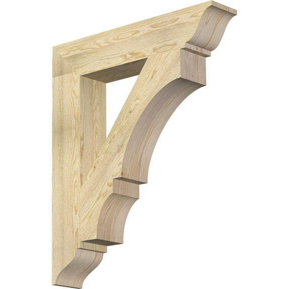 Ekena Millwork 6"W x 32"D x 38"H Balboa Traditional Rough Sawn Bracket, Douglas Fir