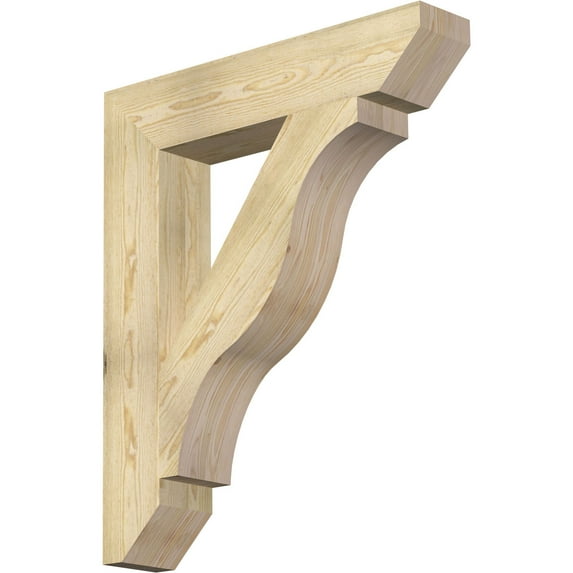 Ekena Millwork 6"W x 32"D x 38"H Funston Slat Rough Sawn Bracket, Douglas Fir
