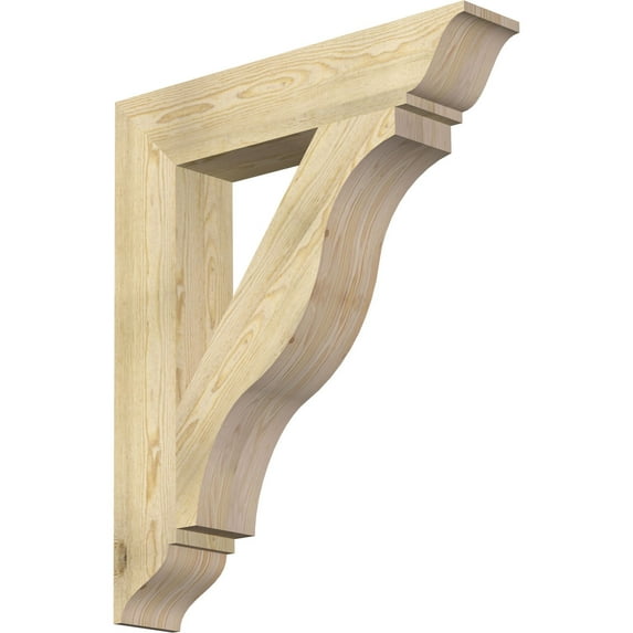 Ekena Millwork 6"W x 32"D x 38"H Funston Traditional Rough Sawn Bracket, Douglas Fir