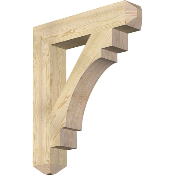 Ekena Millwork 6"W x 32"D x 38"H Merced Craftsman Rough Sawn Bracket, Douglas Fir