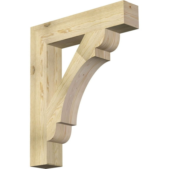 Ekena Millwork 6"W x 32"D x 38"H Olympic Block Rough Sawn Bracket, Douglas Fir